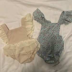 Baileys blossom set of 2 rompers.